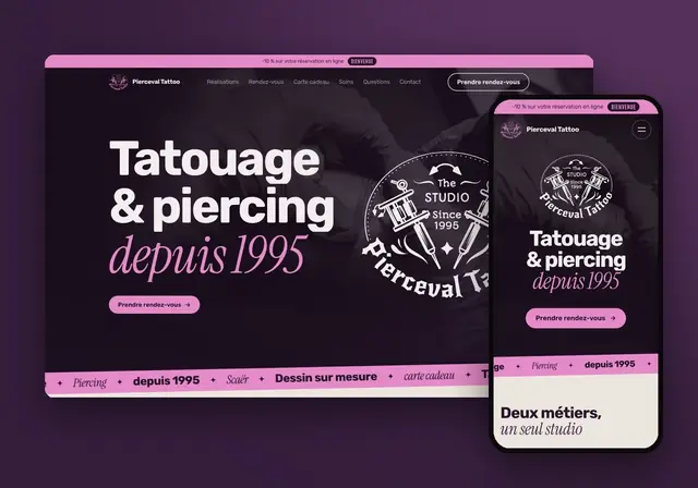 Site internet d’un artisan sur ordinateur et téléphone